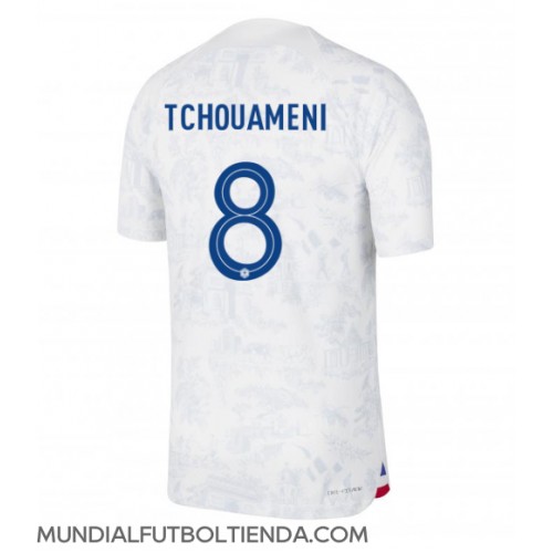 Camiseta Francia Aurelien Tchouameni #8 Segunda Equipación Replica Mundial 2022 mangas cortas